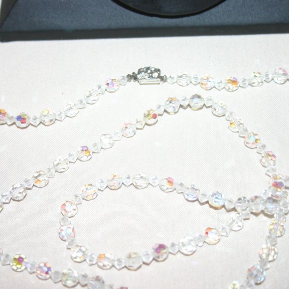 68" Opera Length Rainbow Aurora Crystal -like Beaded Necklace Item #7 - Picture 2 of 4